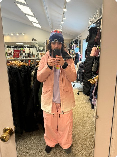 Carter in his Trashbags snow pants